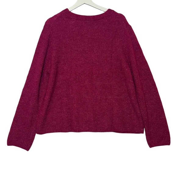Banana Republic Women fuschia Magenta Crew Neck Sweater XL/TG Wool Alpaca blend - Picture 2 of 8